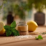 Bienfaits des ingrédients naturels pour le confort cutané sur une table en bois